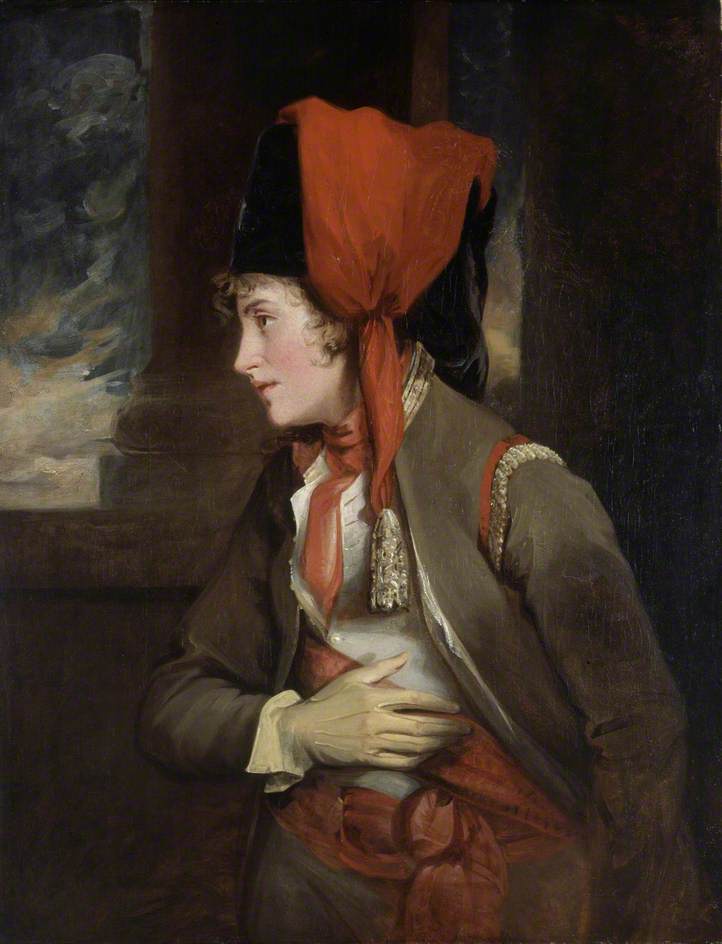 Mrs Jordan as Viola in 'Twelfth Night', vintage artwork by John Hoppner, 12x8" (A4) Poster