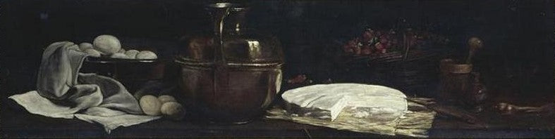 Still Life with Brie, vintage artwork by François Bonvin, A3 (16x12") Poster Print