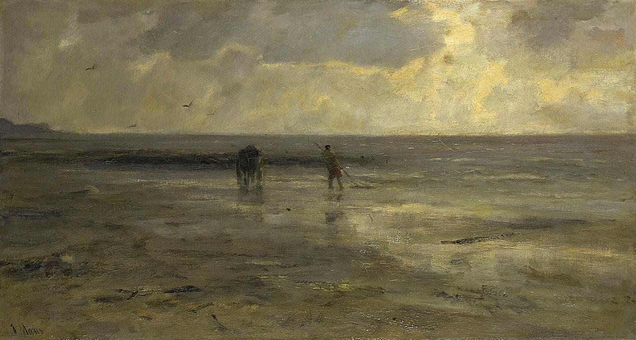 Beach by  Evening, vintage artwork by Jacob Maris, 12x8" (A4) Poster