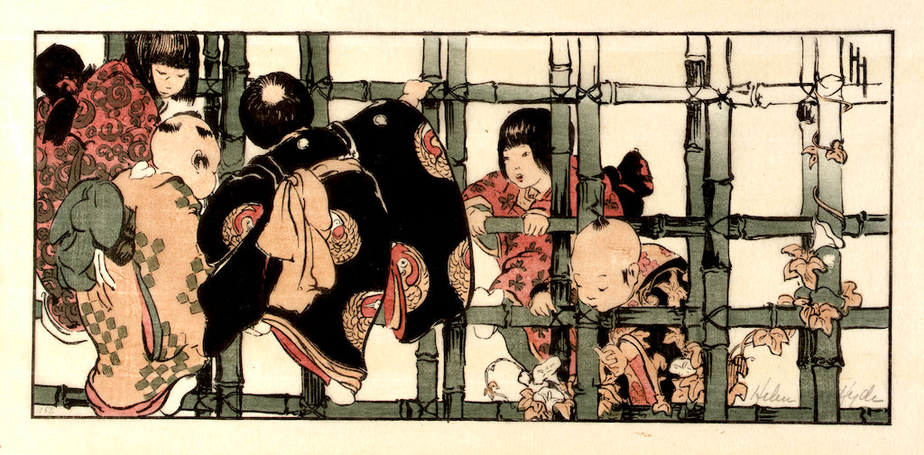 The Bamboo Fence by Helen Hyde,A3(16x12")Poster