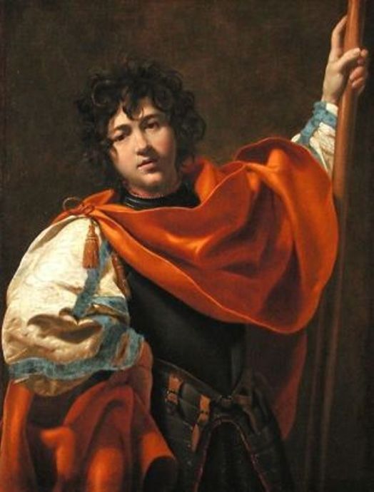 Saint William of Aquitaine?, vintage artwork by Simon Vouet, 12x8" (A4) Poster