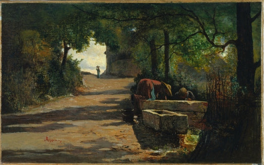 Well at the Side of a Road, vintage artwork by Jacques Barthelemy Appian, A3 (16x12") Poster Print