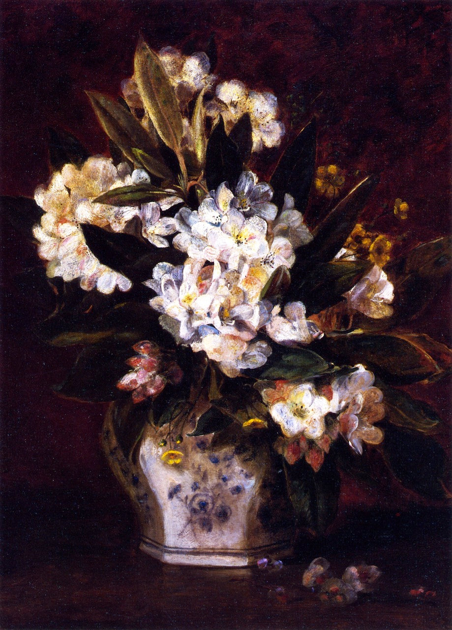 Still LIfe of Rhododendrons, vintage artwork by Edward Lamson Henry, 12x8" (A4) Poster