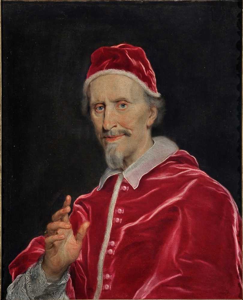 Pope Clement IX, vintage artwork by Giovanni Battista Gaulli, 12x8" (A4) Poster