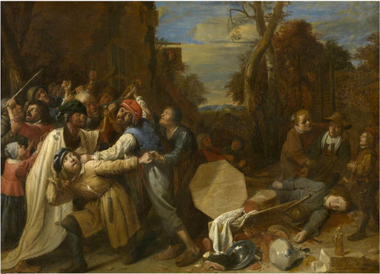 Death is Quick, vintage artwork by Joos van Craesbeeck, 12x8" (A4) Poster