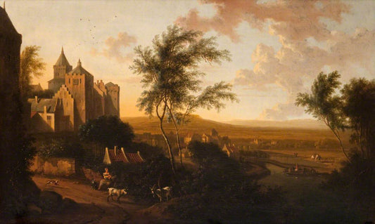 Landscape at Cleve, vintage artwork by Isaac de Moucheron, 12x8" (A4) Poster