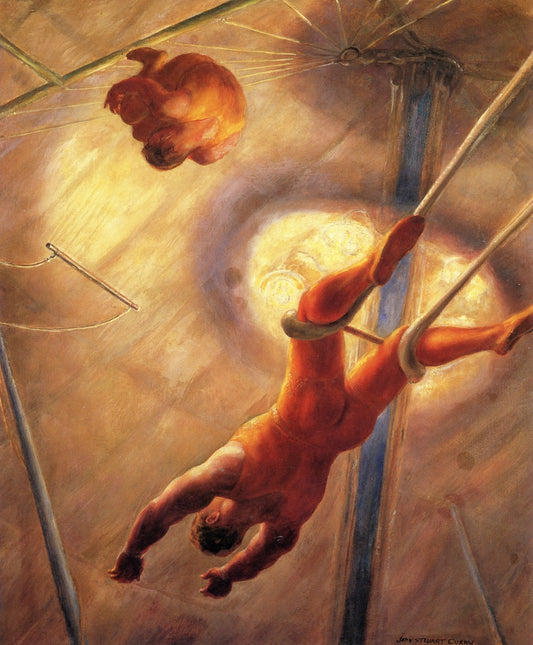 The Flying Codonas, vintage artwork by John Steuart Curry, 12x8" (A4) Poster