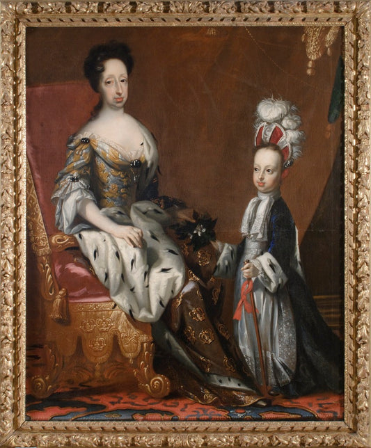Queen Hedvig Eleonora and Karl Fredrik, vintage artwork by David von Krafft, 12x8" (A4) Poster