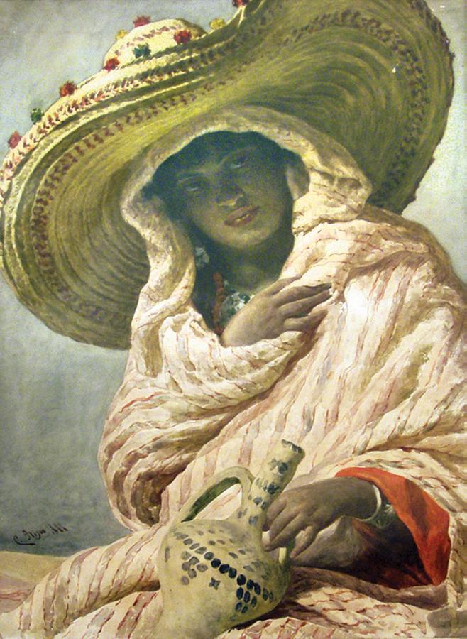 A Young Moroccan Woman (Una giovane marocchina), vintage artwork by Cesare Biseo, 12x8" (A4) Poster