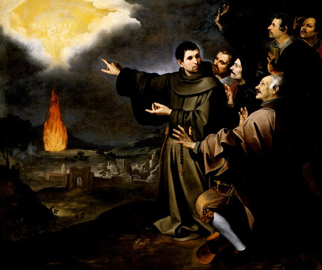 Fray Julián of Alcalá's Vision of the Ascension of the Soul of King Philip II of Spain, vintage artwork by Bartolome Esteban Murillo, 12x8" (A4) Poster
