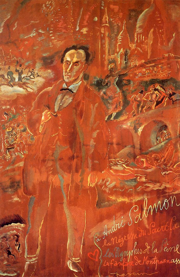 Andre Salmon and Montmartre, vintage artwork by Jules Pascin, 12x8" (A4) Poster