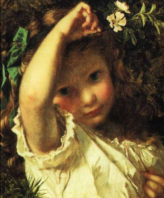 Peek A Boo!, vintage artwork by Sophie Gengembre Anderson, 12x8" (A4) Poster