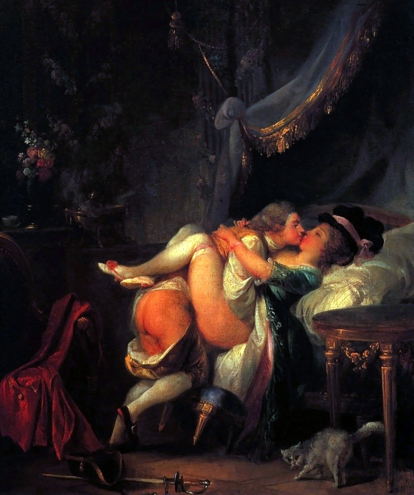 Love Encounter, vintage artwork by Jean-Frederic Schall, 12x8" (A4) Poster