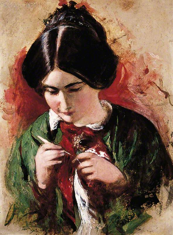 The Crochet-Worker, vintage artwork by William Etty, A3 (16x12") Poster Print