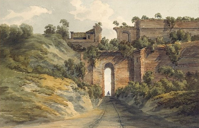 Arco Felice, Cuma, vintage artwork by John Warwick Smith, 12x8" (A4) Poster