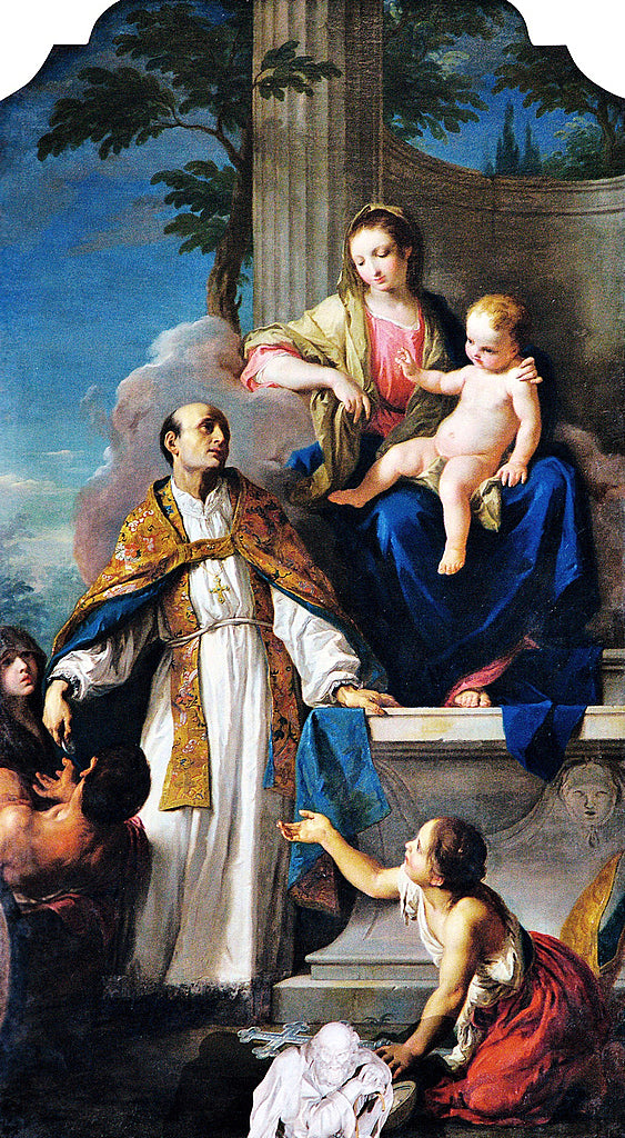 Madonna and Child with Saint Thomas of Villanova, vintage artwork by Gianbettino Cignaroli, 12x8" (A4) Poster