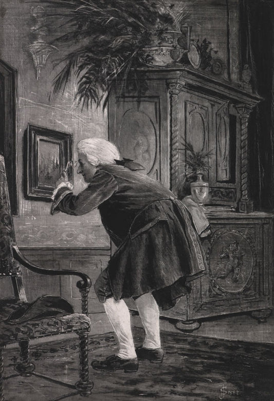 Painting Connoisseur, vintage artwork by Jakub Schikaneder, 12x8" (A4) Poster