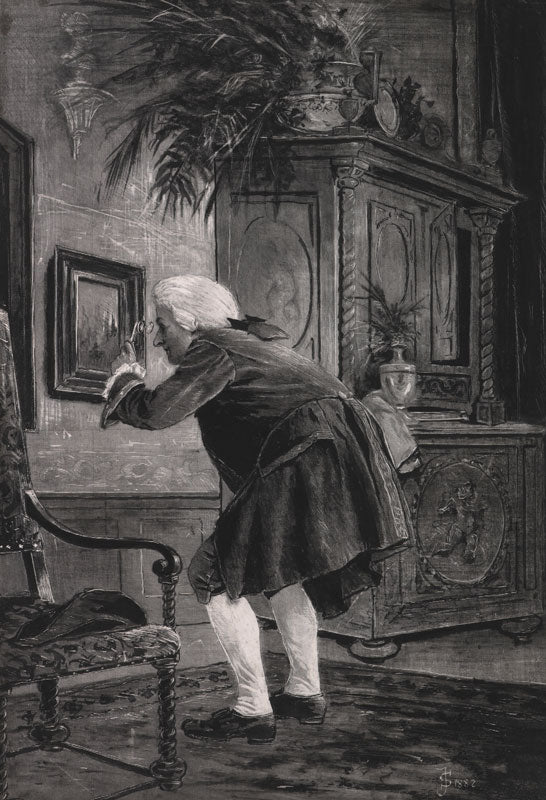 Painting Connoisseur, vintage artwork by Jakub Schikaneder, 12x8" (A4) Poster