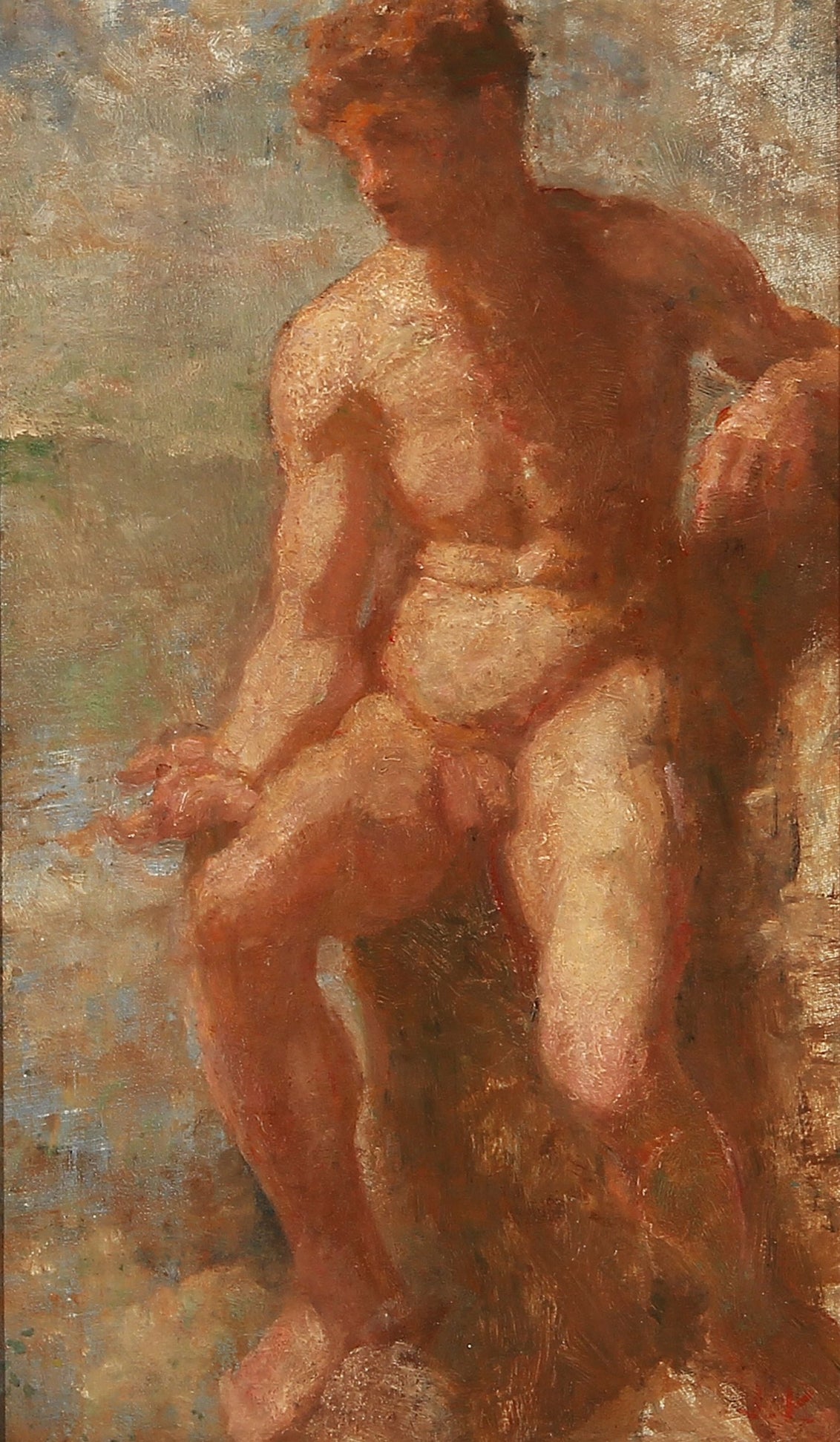A male nude, vintage artwork by Julius Paulsen, 12x8" (A4) Poster