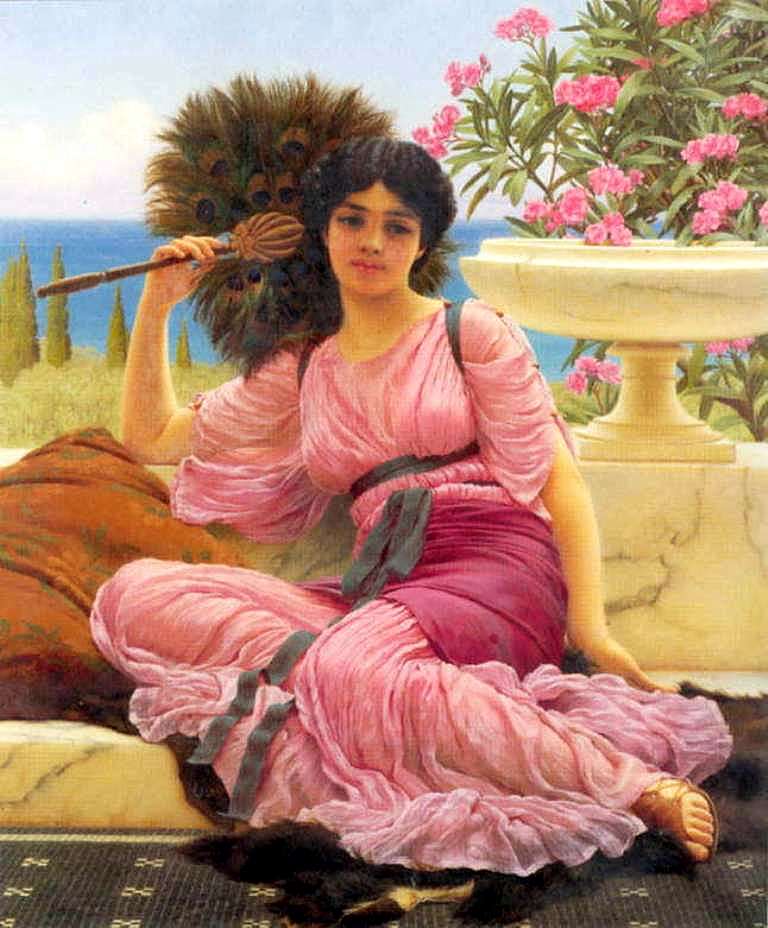 Flabellifera, vintage artwork by John William Godward, 12x8" (A4) Poster