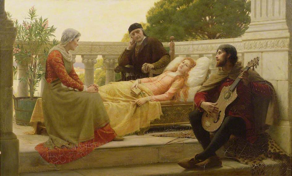 How Liza Loved the King, vintage artwork by Edmund Blair Leighton, 12x8" (A4) Poster