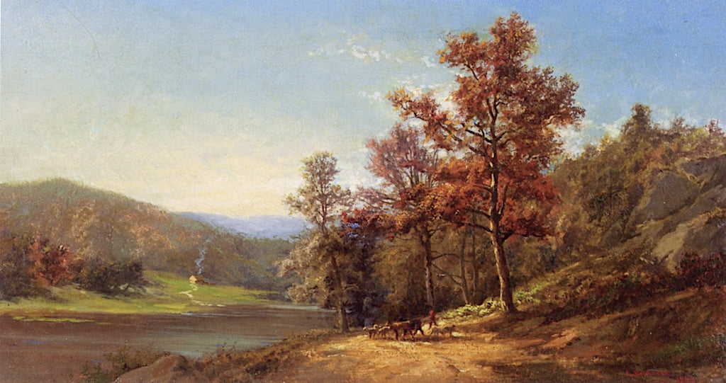 On the Hudson, vintage artwork by Charles Volkmar, 12x8" (A4) Poster