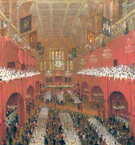 Banquet at the Guildhall...., vintage artwork by William Daniell, 12x8" (A4) Poster