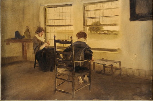 A Cosy Afternoon, vintage artwork by Wilhelm Schreuer, 12x8" (A4) Poster