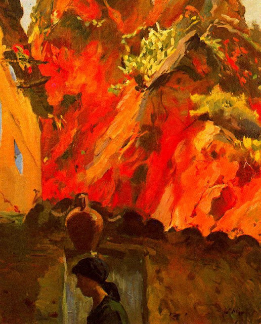 Miravet, vintage artwork by Joaquin Mir  Trinxet, 12x8" (A4) Poster