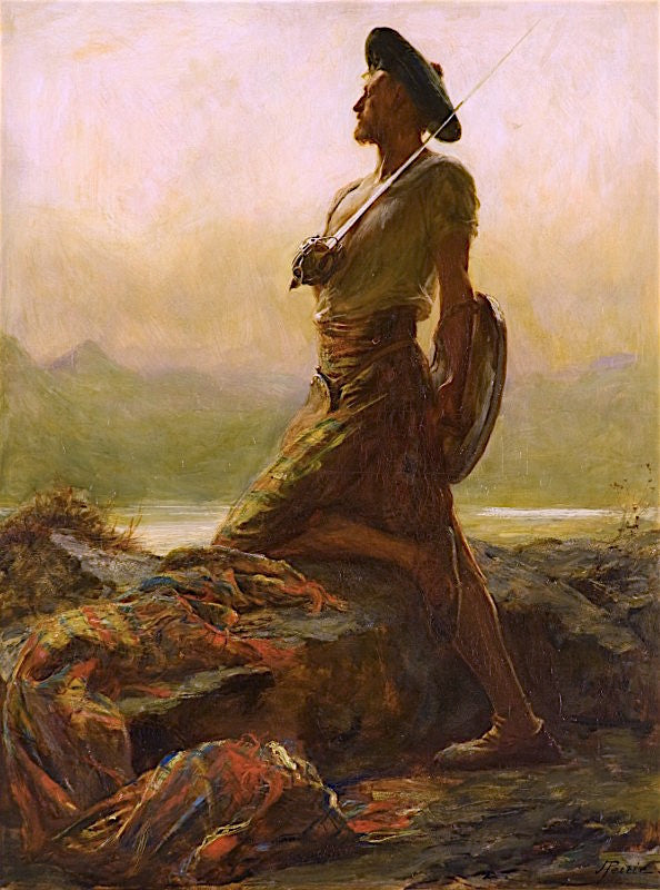The Highland Outpost, vintage artwork by John Pettie, RA, 12x8" (A4) Poster