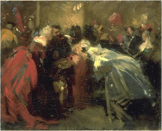 Masked Ball in the Tuileries, vintage artwork by Jean-Baptiste Carpeaux, 12x8" (A4) Poster