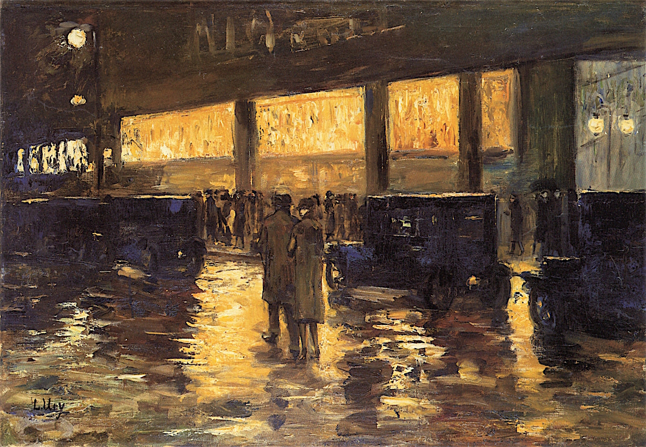 In Front of the Cafe by Lesser Ury,A3(16x12")Poster