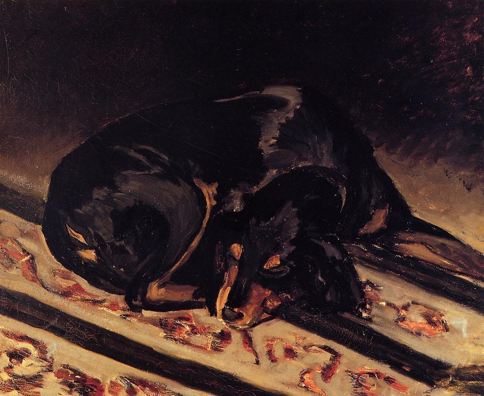 The Dog Rita Asleep, vintage artwork by Jean Frederic Bazille, 12x8" (A4) Poster
