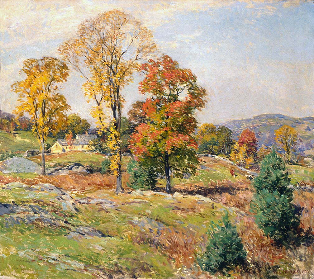 The Approaching Festival, vintage artwork by Willard Leroy Metcalf, 12x8" (A4) Poster