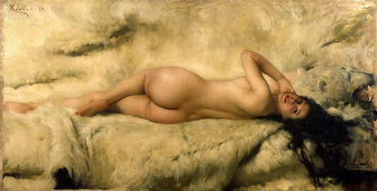 Nuda, vintage artwork by Giacomo Grosso, 12x8" (A4) Poster