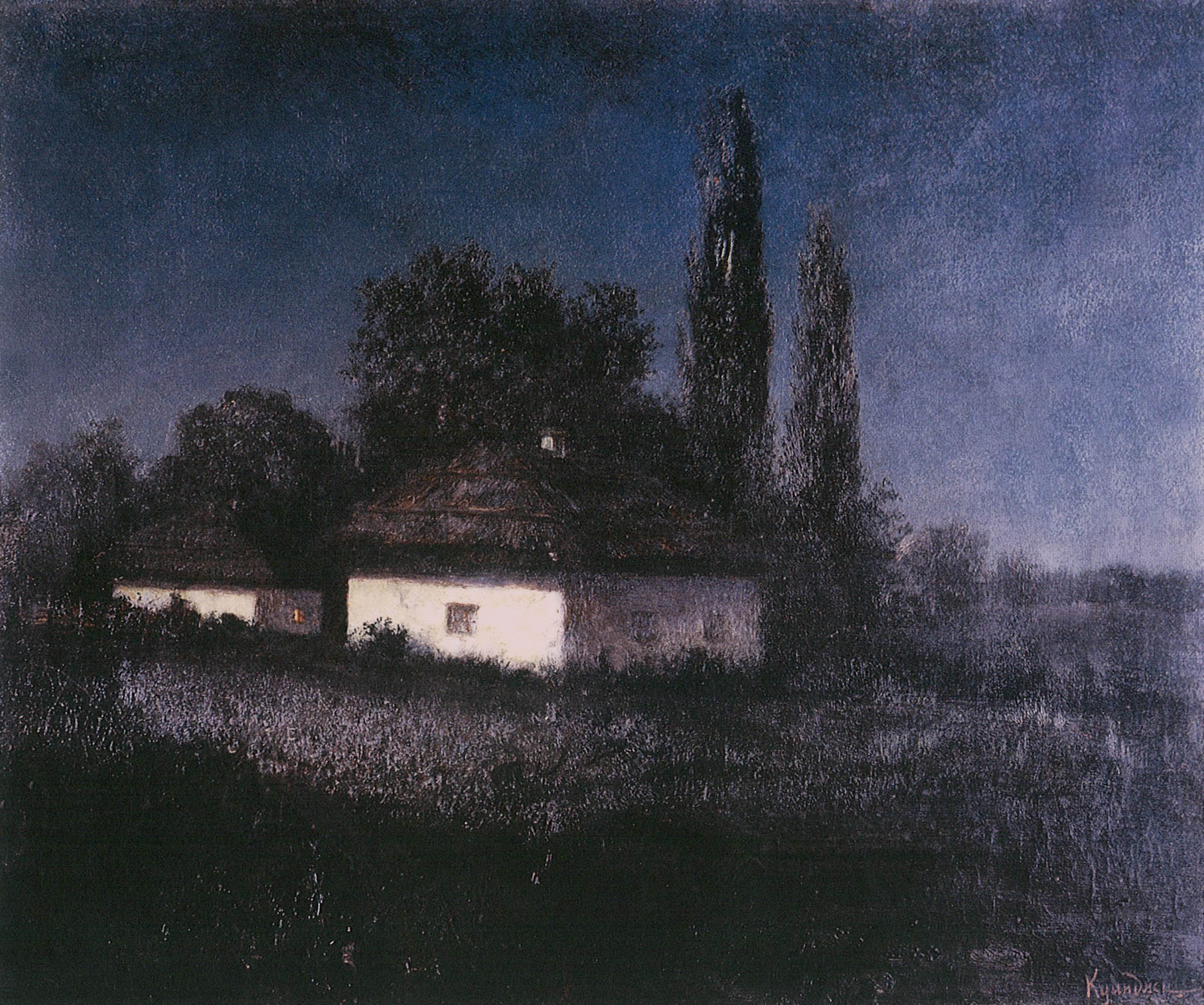 Moonlit Night, vintage artwork by Arkhip Ivanovich Kuindzhi, 12x8" (A4) Poster