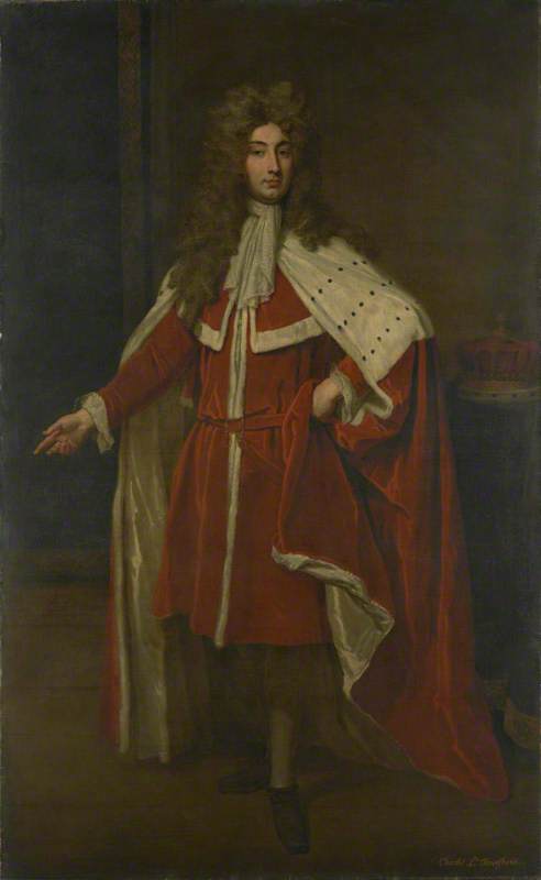 Charles Townshend, 2nd Viscount Townshend, vintage artwork by Sir Godfrey Kneller, BT., 12x8" (A4) Poster