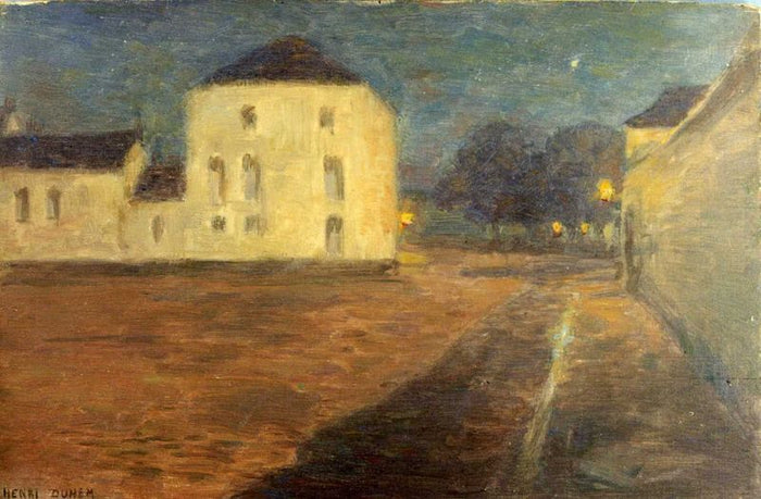 Pale Buildings at Night by Henri Duhem,A3(16x12