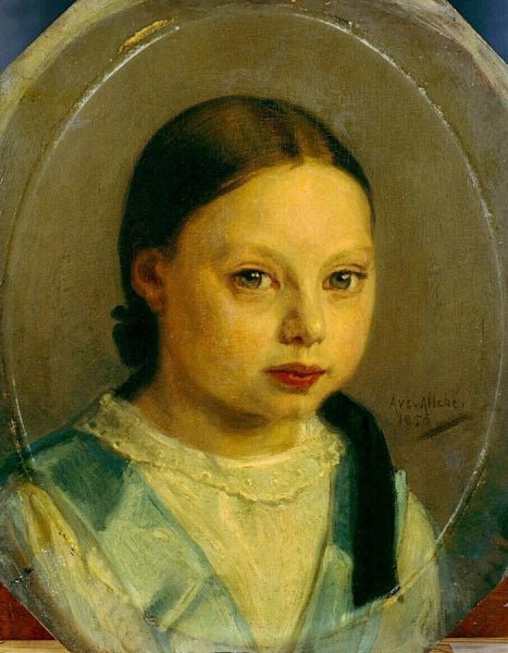 Portrait of Annie Allebe, vintage artwork by August Allebe, 12x8" (A4) Poster