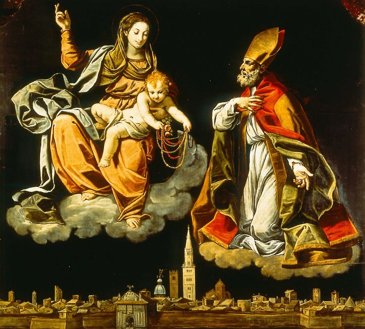 The Intercession of Saint Geminianus of Modena, vintage artwork by Lodovico Lana, 12x8" (A4) Poster