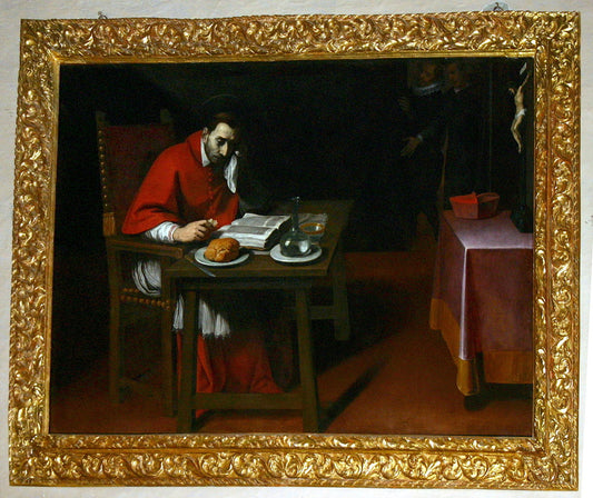 Carlo Borromeo Fasting, vintage artwork by Daniele Crespi, 12x8" (A4) Poster