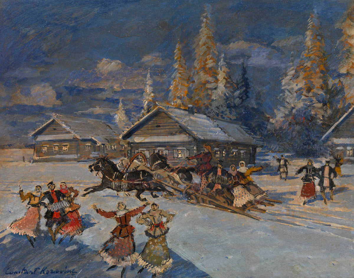 Festivities in the Village by Constantin Alexeevich Korovin,A3(16x12")Poster
