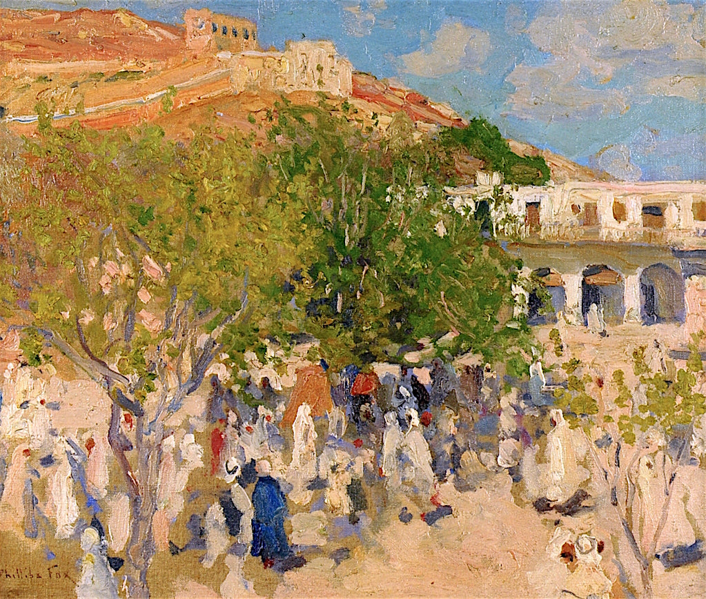 A Market in the Desert by Emanuel Phillips Fox,A3(16x12")Poster