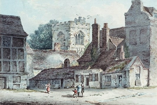 Barking, Essex, vintage artwork by Samuel Prout, 12x8" (A4) Poster