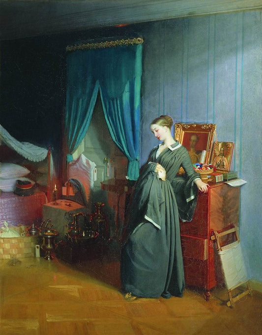 A Widow, vintage artwork by Pavel Fedotov, A3 (16x12") Poster Print