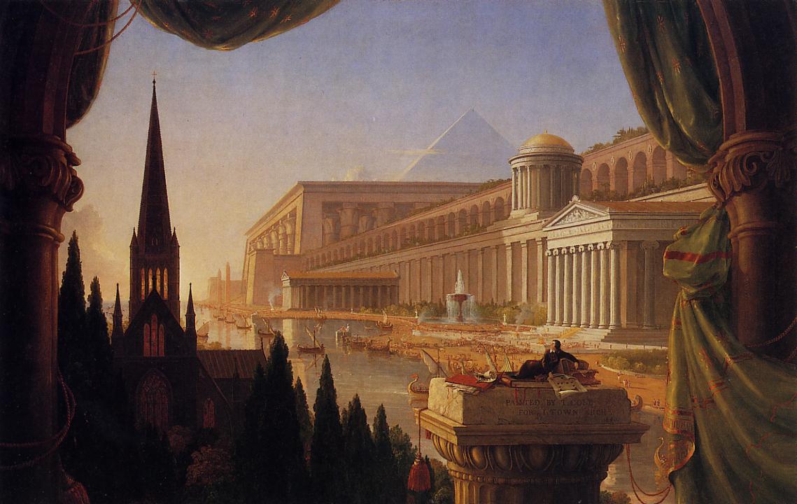 The Architect's Dream, vintage artwork by Thomas Cole, A3 (16x12") Poster Print