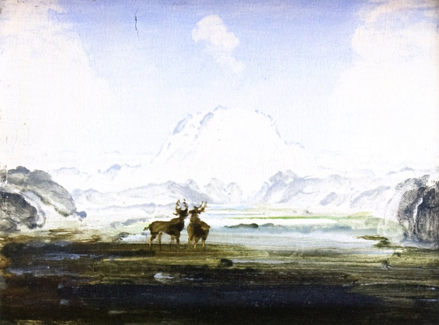 Mount Snøhetta, Dovre, vintage artwork by Peder Balke, A3 (16x12") Poster Print