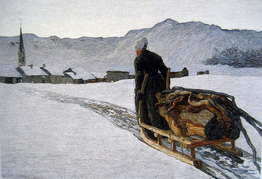 Return of the Wood, vintage artwork by Giovanni Segantini, 12x8" (A4) Poster