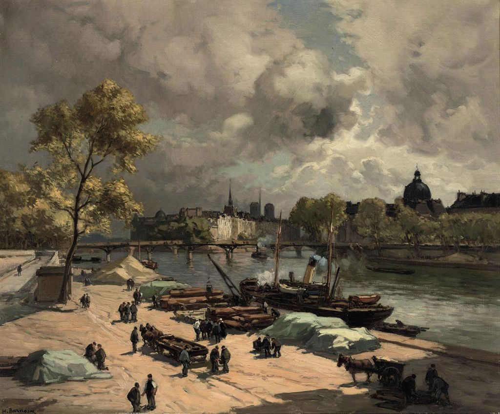 Port St. Nicolas, bords de Seine by Henri Alphonse Barnoin,16x12(A3) Poster
