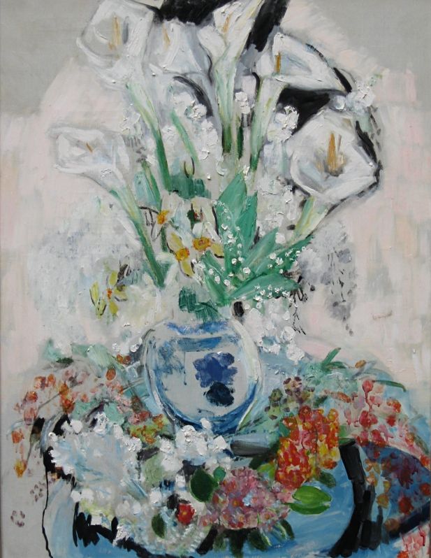 Calla Lilies, vintage artwork by Jacqueline Marval, 12x8" (A4) Poster